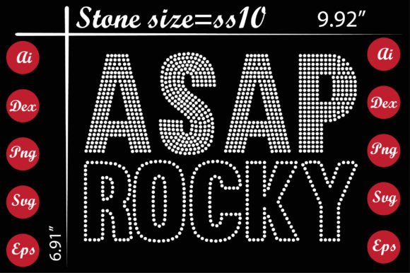 ASAP Rocky Rhinestone Templates: Instant Design Assets