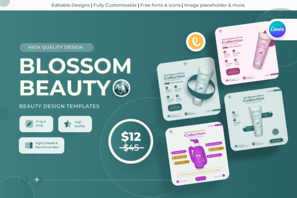 Blossom Beauty: Elevate Your Brand with Canva Templates