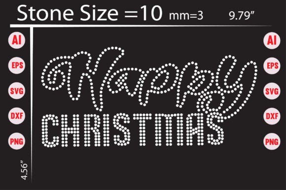 Bring Holiday Magic to Your Designs with Happy Christmas Rhinestone Templates