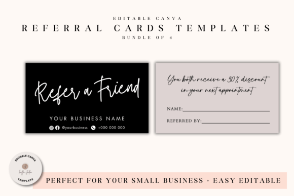 Editable Canva Referral Cards: Grow Your Business