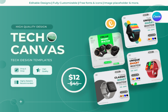 Elevate Your Brand with Tech Canvas Canva Templates