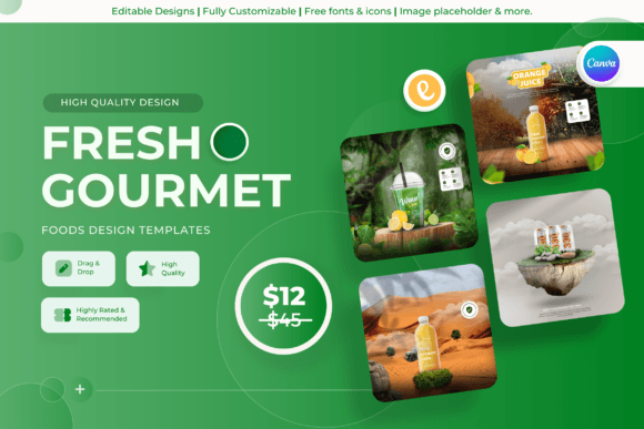 Fresh Gourmet Food Canva Templates: A Visual Feast for Your Brand