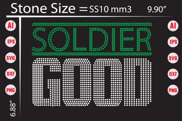 Good Soldier Rhinestone Templates: Bold Design Assets