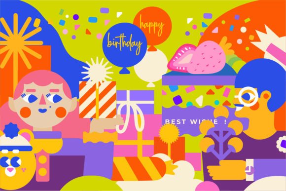 Happy Birthday Design Assets: Templates & Banner