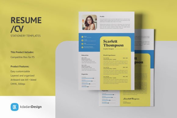 Resume / CV PSD Design Templates Vol 215: A Modern Edge