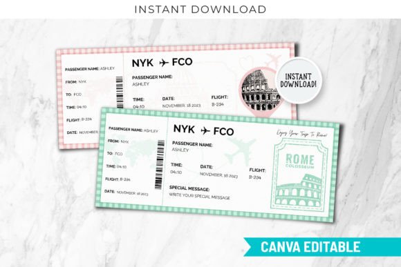 Rome Boarding Pass Templates: Craft a Realistic Surprise Vacation Invite