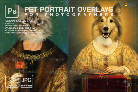 Royal Pet Portrait Templates Vol.17: Elevate Your Digital Creations