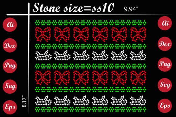 Sparkling Festive Designs with Pattern Christmas Rhinestone Templates